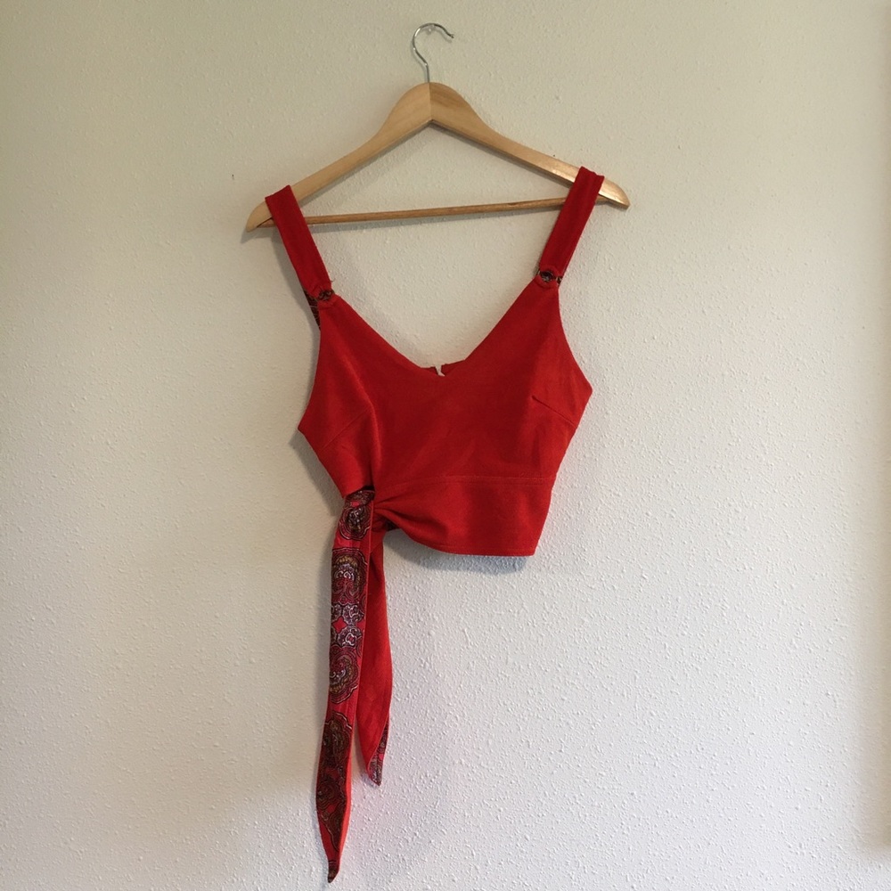 Free People Paisley Pop Cropped Top